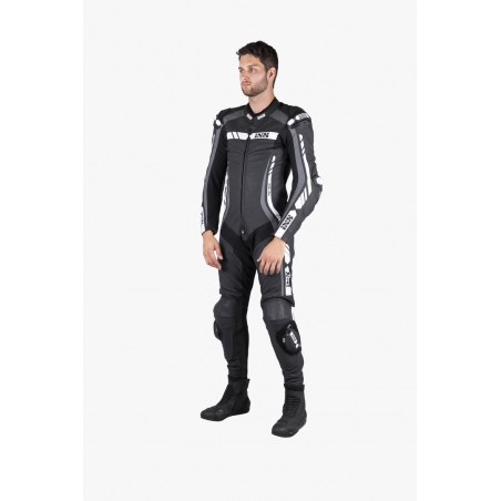 Kompletter Motorradanzug IXS RS 800 schwarz - grau und weiß