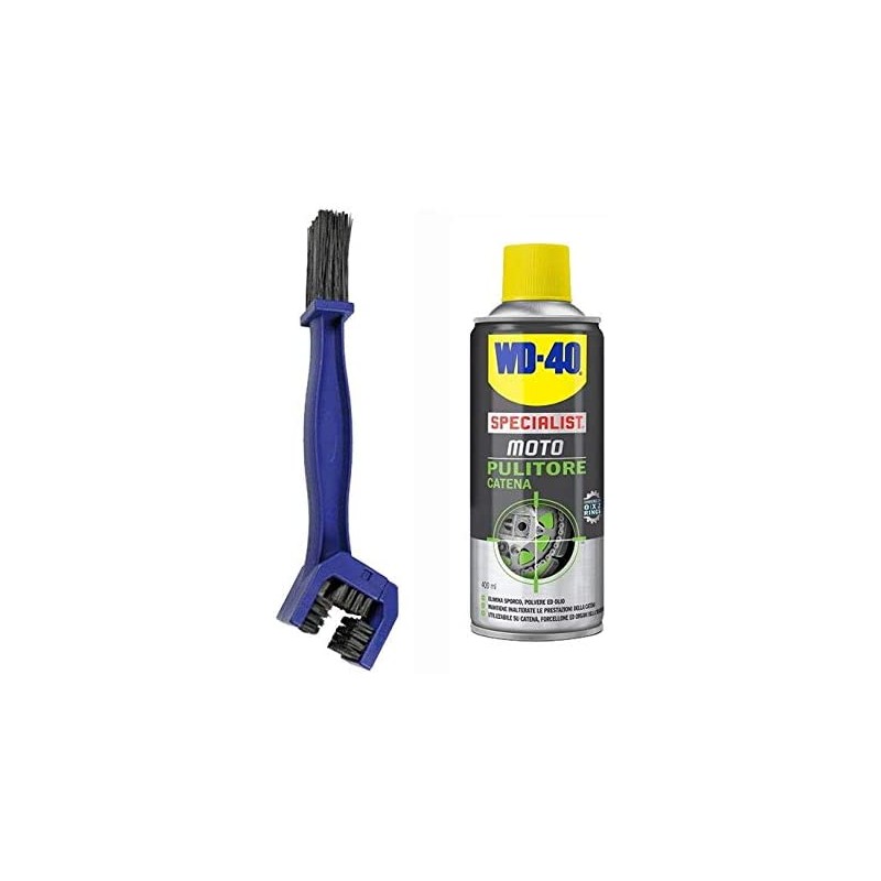 Motorcycle chain cleaner kit WD 40 + chain cleaning brush