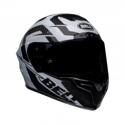 Casco moto integrale Bell Race Star Flex DLX 2023 Labyrinth bianco e nero