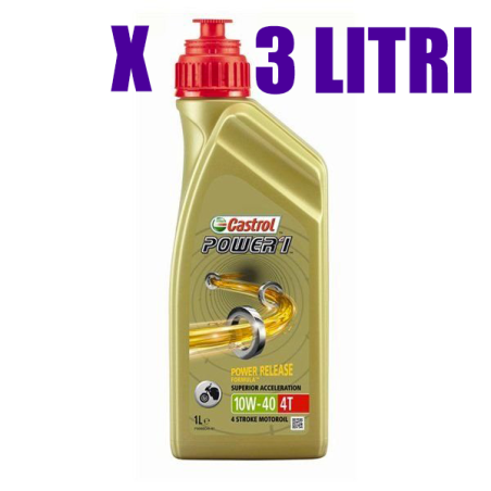 Kit 3 LT. Castrol Power 1 10W-40 4T