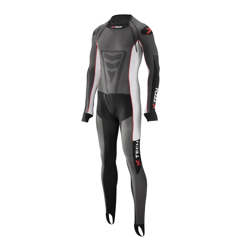 XTECH black, gray and white technical motorcycle undersuit