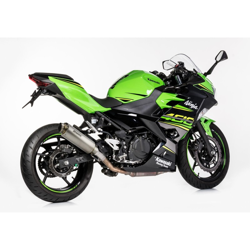 Scarico SHARK SRC 4 argento per KAWASAKI NINJA 400 2018-2023