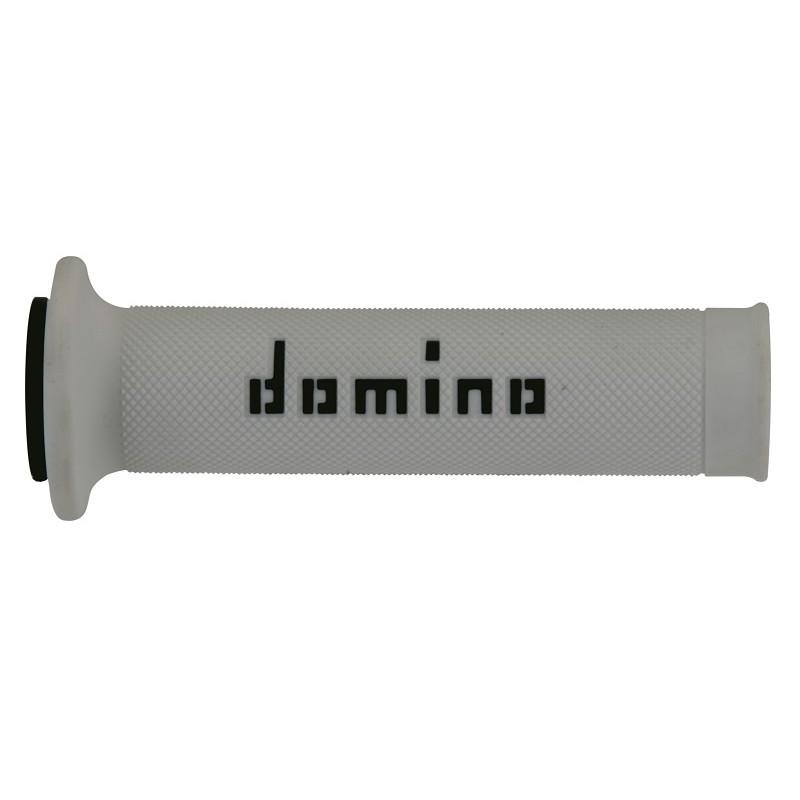 Domino COPPIA MANOPOLE BICOLORE BIANCO/NERO PER MOTO STRADALI / RACING