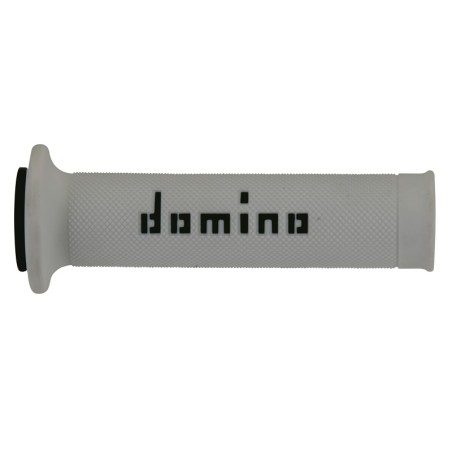 Domino COPPIA MANOPOLE BICOLORE BIANCO/NERO PER MOTO STRADALI / RACING