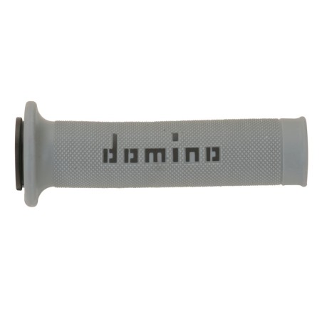 Domino PAIR OF TWO-TONE GRAY/BLACK GRIPS FOR ROAD / RACING MOTORCYCLES