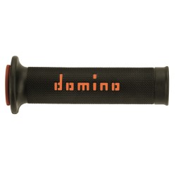 Domino COPPIA MANOPOLE BICOLORE ARANCIO/NERO PER MOTO STRADALI / RACING