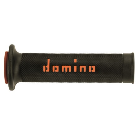 Domino COPPIA MANOPOLE BICOLORE ARANCIO/NERO PER MOTO STRADALI / RACING