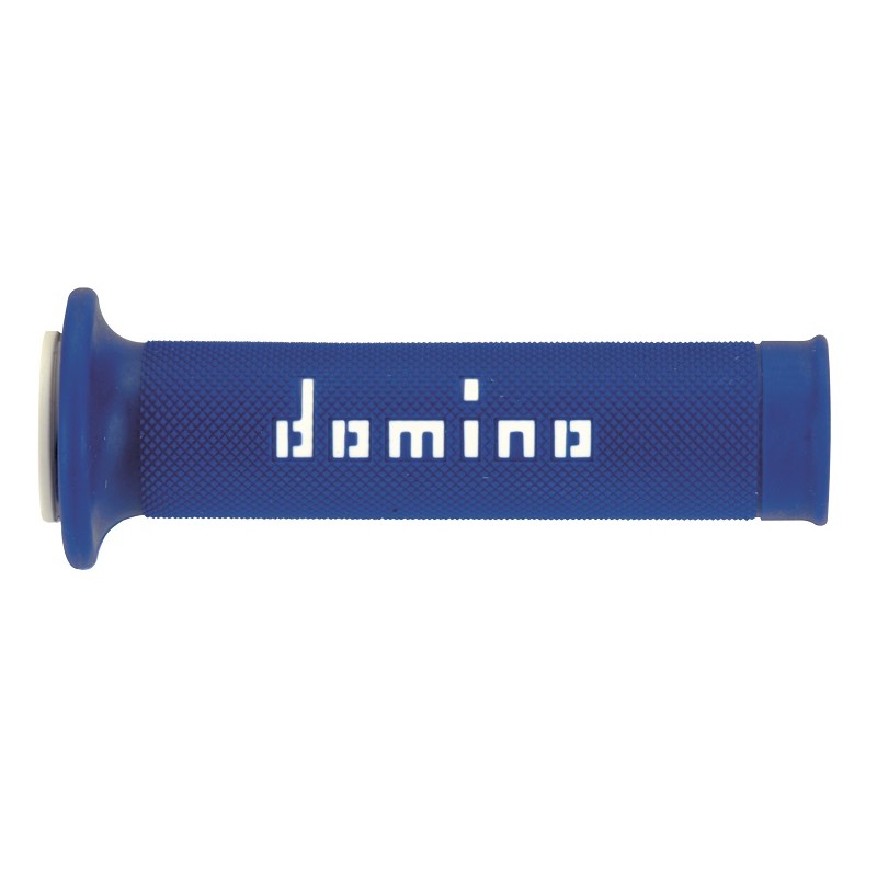 Domino COPPIA MANOPOLE BICOLORE BLU/BIANCO PER MOTO STRADALI / RACING