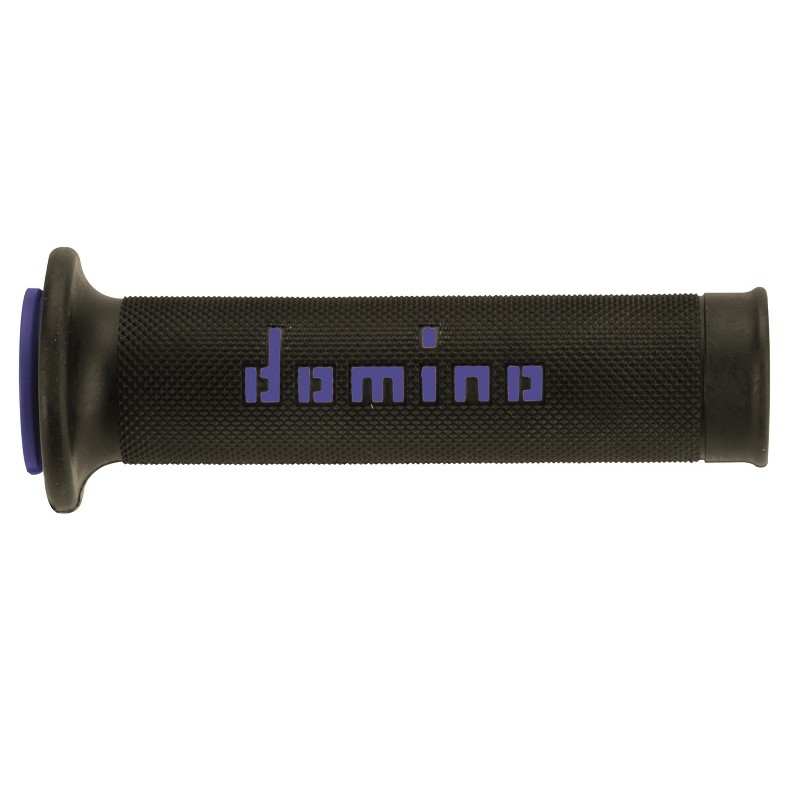 Domino PAIR OF TWO-TONE BLACK/BLUE GRIPS FOR ROAD / RACING MOTORCYCLES