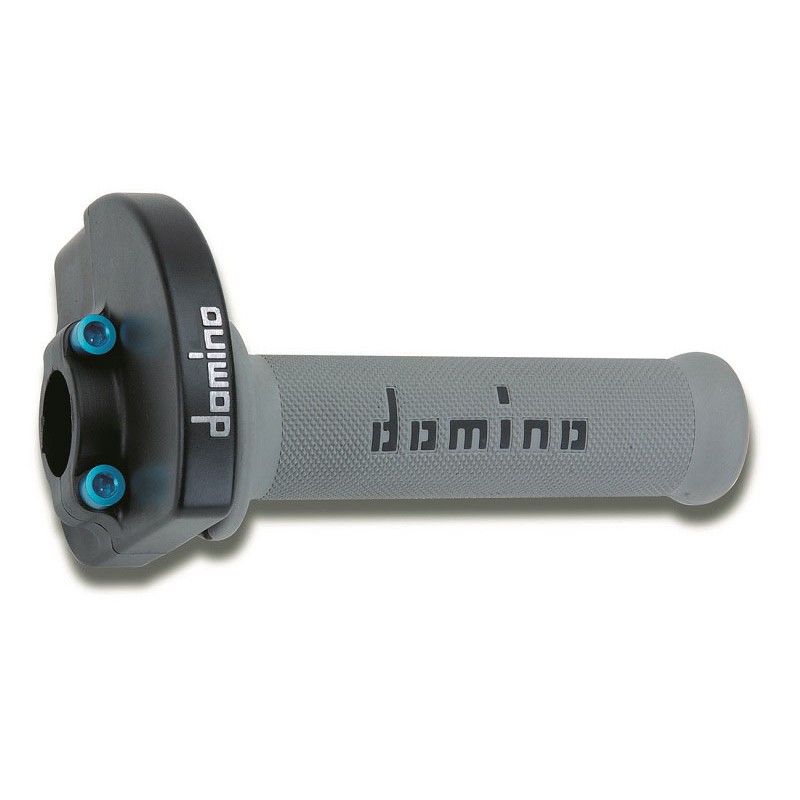 Domino comando gas stradale racing Monocilindrico con viterie in Ergal e manopola bicolore GrigioNera