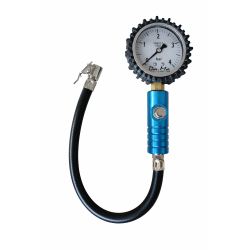 Manometro Pressione Pneumatici Professionale Ø63 mm, Quadrante a Bagno d’Olio Siliconico, Made in Italy
