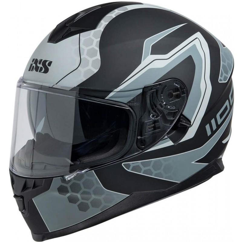 Integral Motorcycle Helmet Double Visor IXS 1100 2.2 Black and Gray
